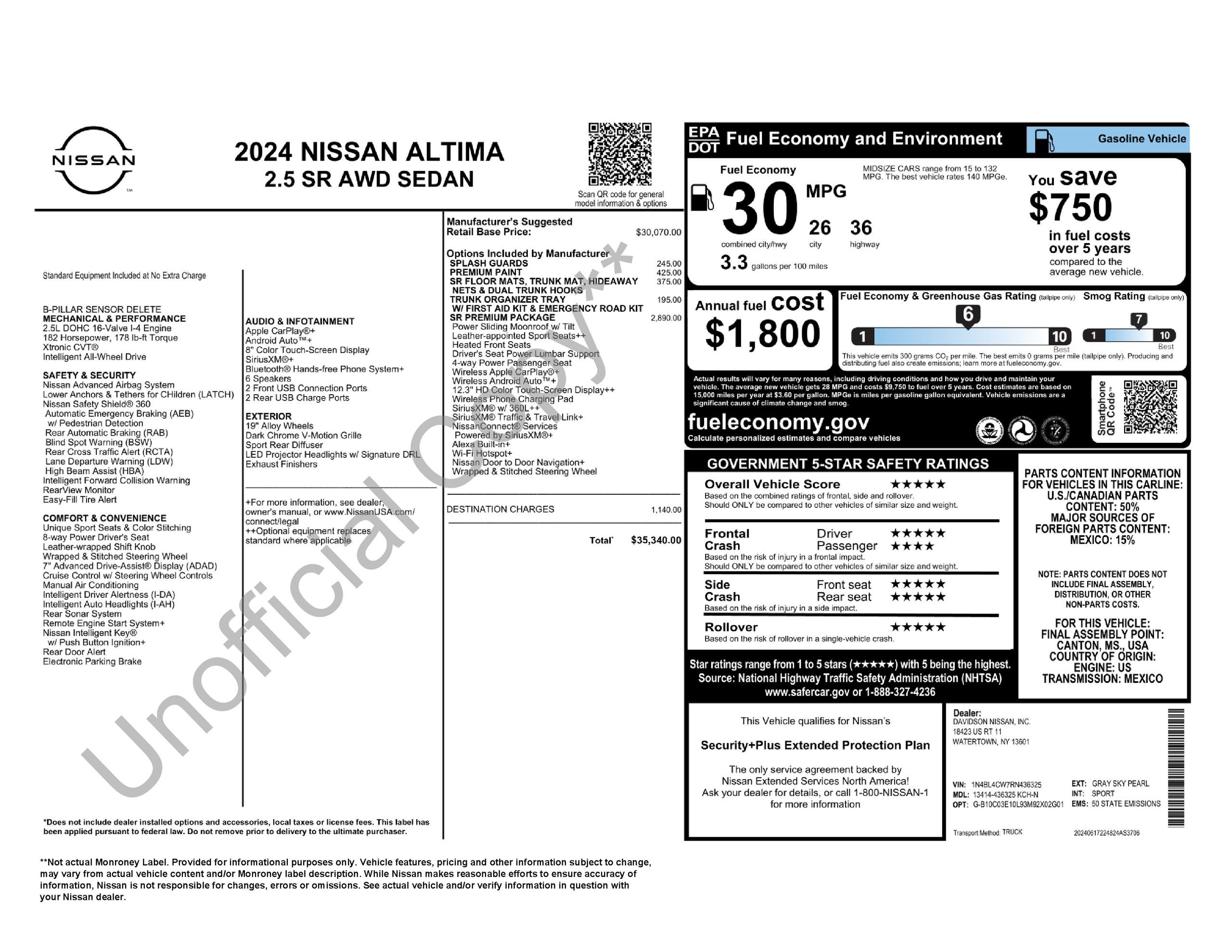 2024 Nissan Altima 2.5 SR