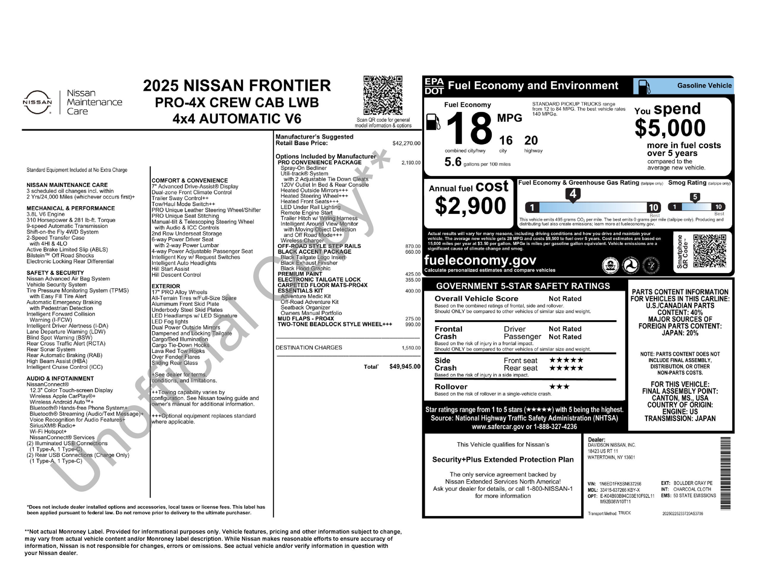 2025 Nissan Frontier PRO-4X