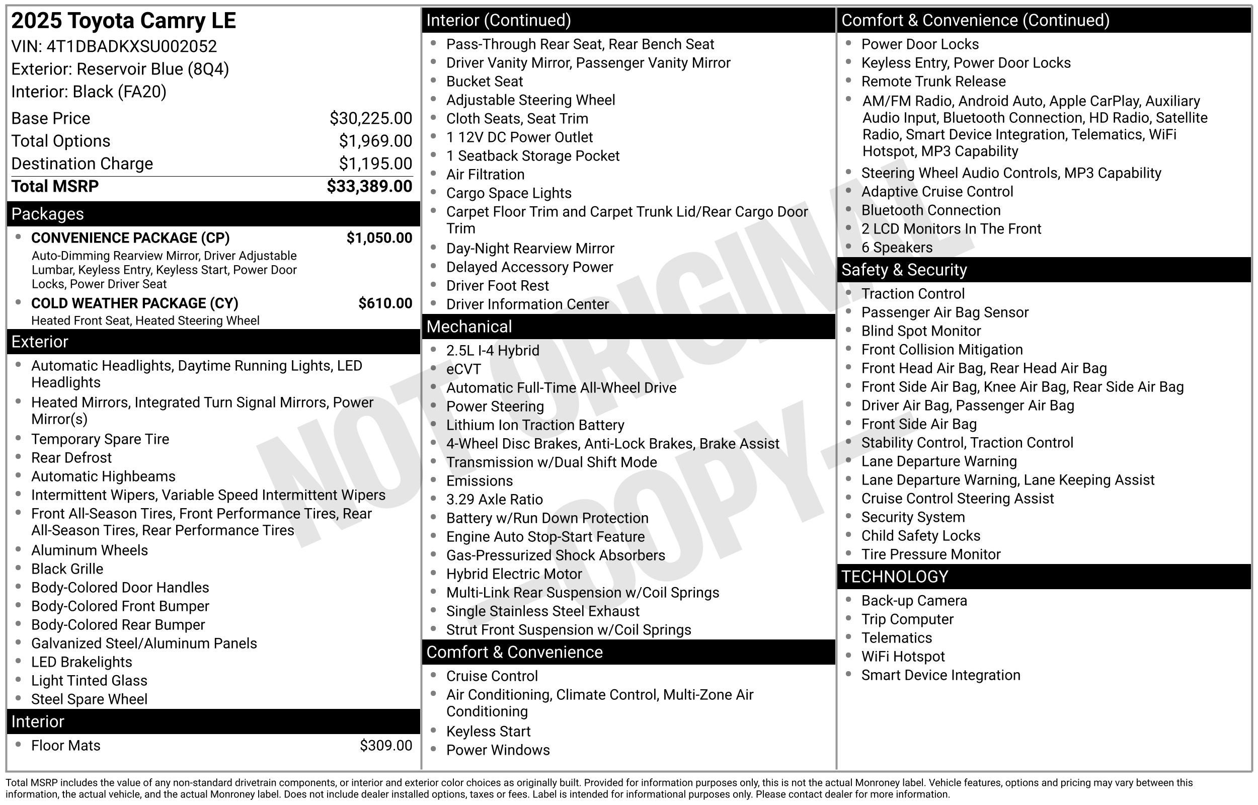2025 Toyota Camry LE