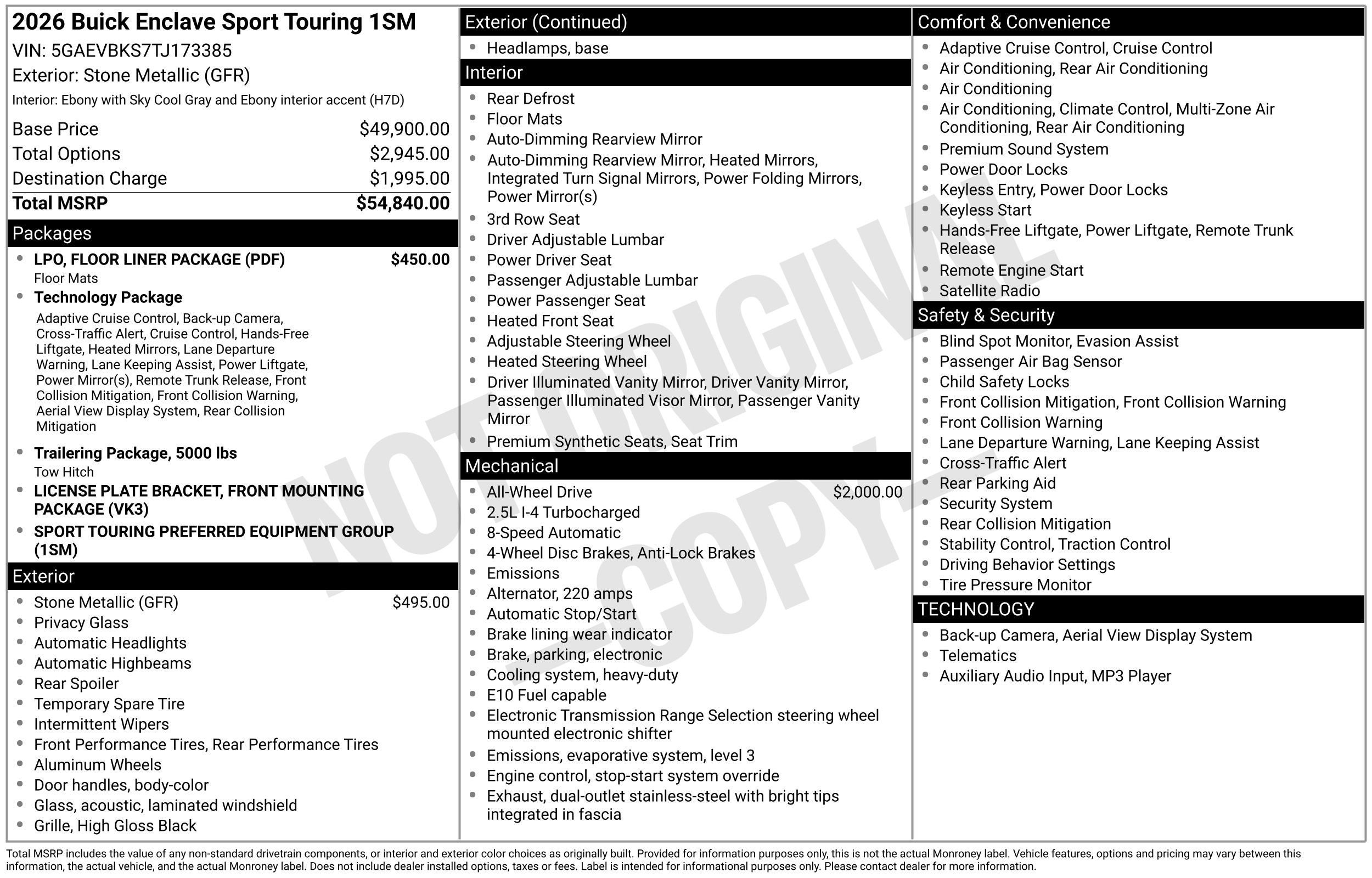 2026 Buick Enclave Sport Touring