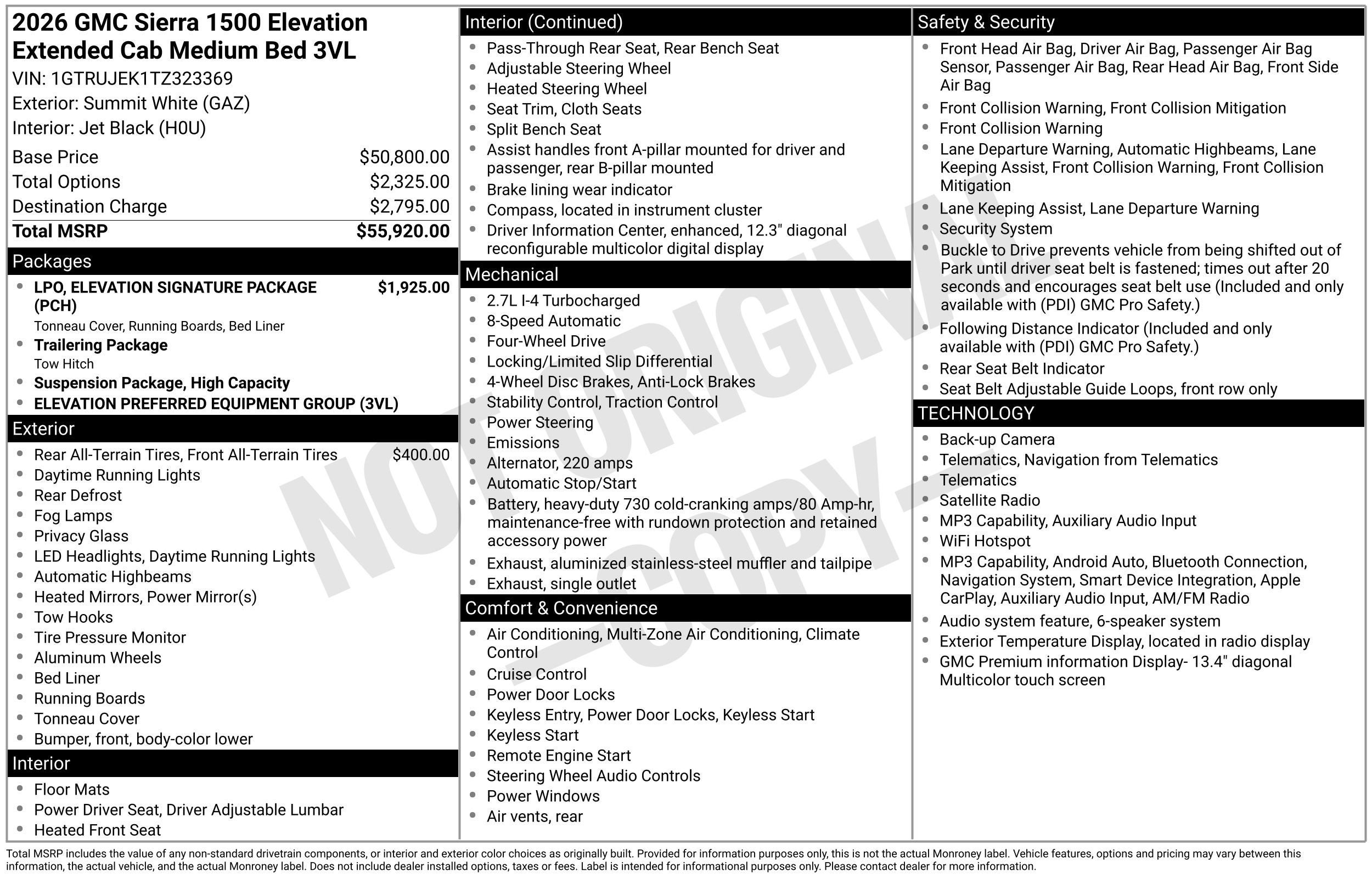 2026 GMC Sierra 1500 Elevation