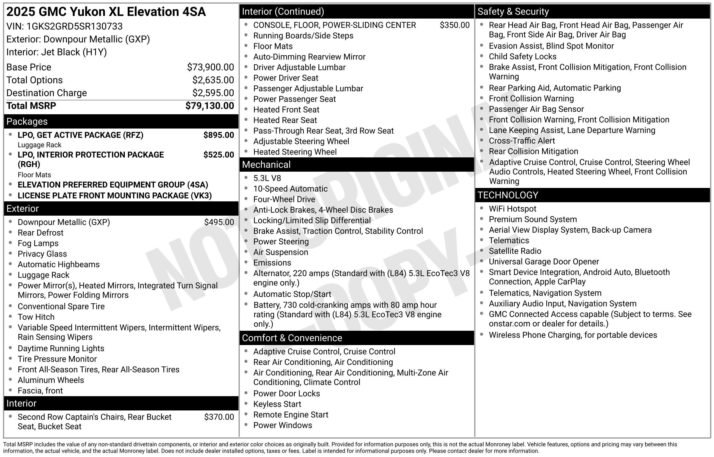 2025 GMC Yukon XL Elevation